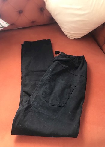 44 Beden Siyah Kemerli Kadın Kumaş Pantolon