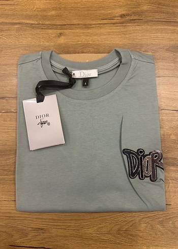 Dior Gri Baskılı Erkek Tişört