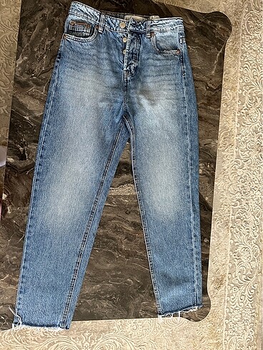 xs Beden lacivert Renk Stradivarius Mom Fit Jean