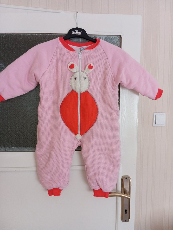 Kız Bebek Fermuarlı Pembe uyku Tulumu - Görsel 2