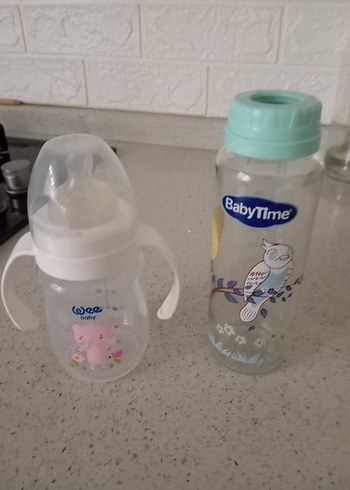 Bebek Biberonu Seti, Pastel Beyaz ve Mint Yeşili - Görsel 3