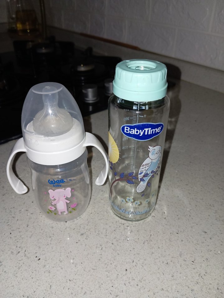 Bebek Biberonu Seti, Pastel Beyaz ve Mint Yeşili - Görsel 4