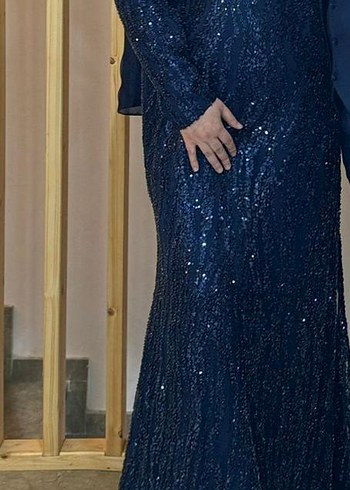 Suud Collection Lacivert Uzun Abiye Elbise