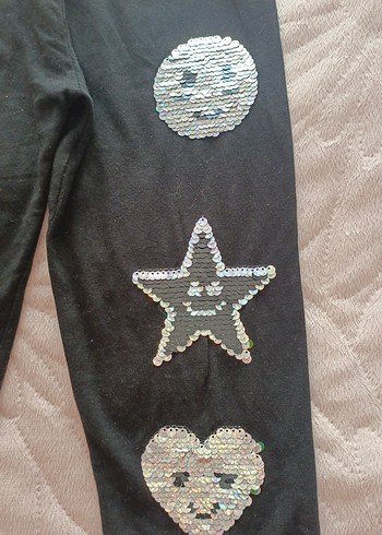 Pul işlemeli siyah kız tayt - Görsel 2