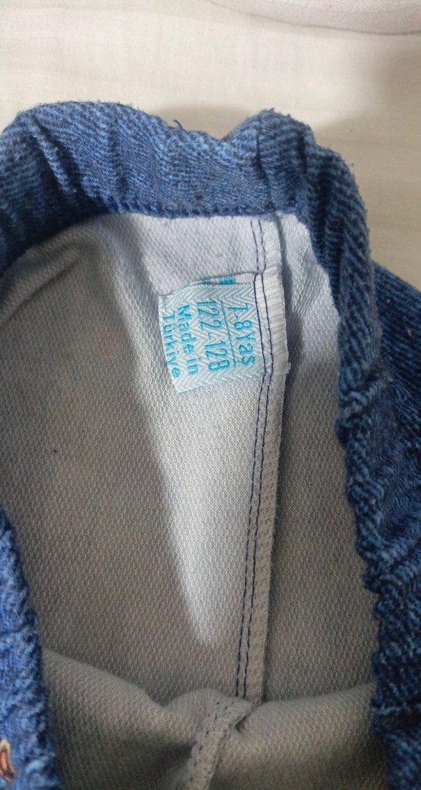 Kız Çocuk Renkli Baskılı Denim Tayt - Görsel 3