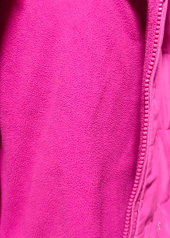 Kız Çocuk Kapüşonlu Nakışlı Pembe Mont - Görsel 3