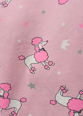 Kız Çocuk Pembe Desenli Dantelli Tayt - Görsel 2