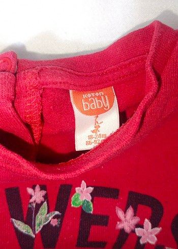 Kız Çocuk Kırmızı Baskılı Sweatshirt - Görsel 4