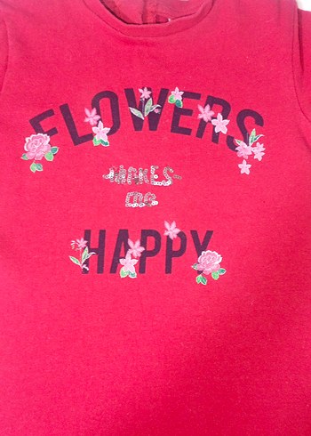 Kız Çocuk Kırmızı Baskılı Sweatshirt - Görsel 3