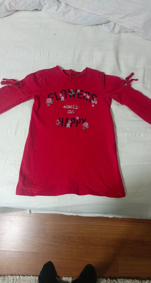 Kız Çocuk Kırmızı Baskılı Sweatshirt - Görsel 2