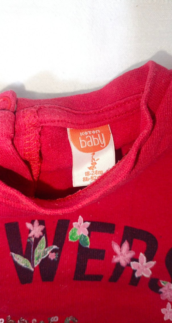 Kız Çocuk Kırmızı Baskılı Sweatshirt - Görsel 4