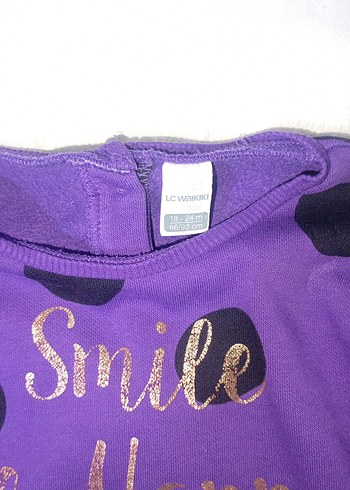 Renkli Baskılı Mor Kız Çocuk Elbise - Görsel 3