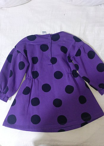 Renkli Baskılı Mor Kız Çocuk Elbise - Görsel 4