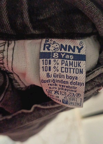 Gri Düğmeli Kız Kot Pantolon - Görsel 3