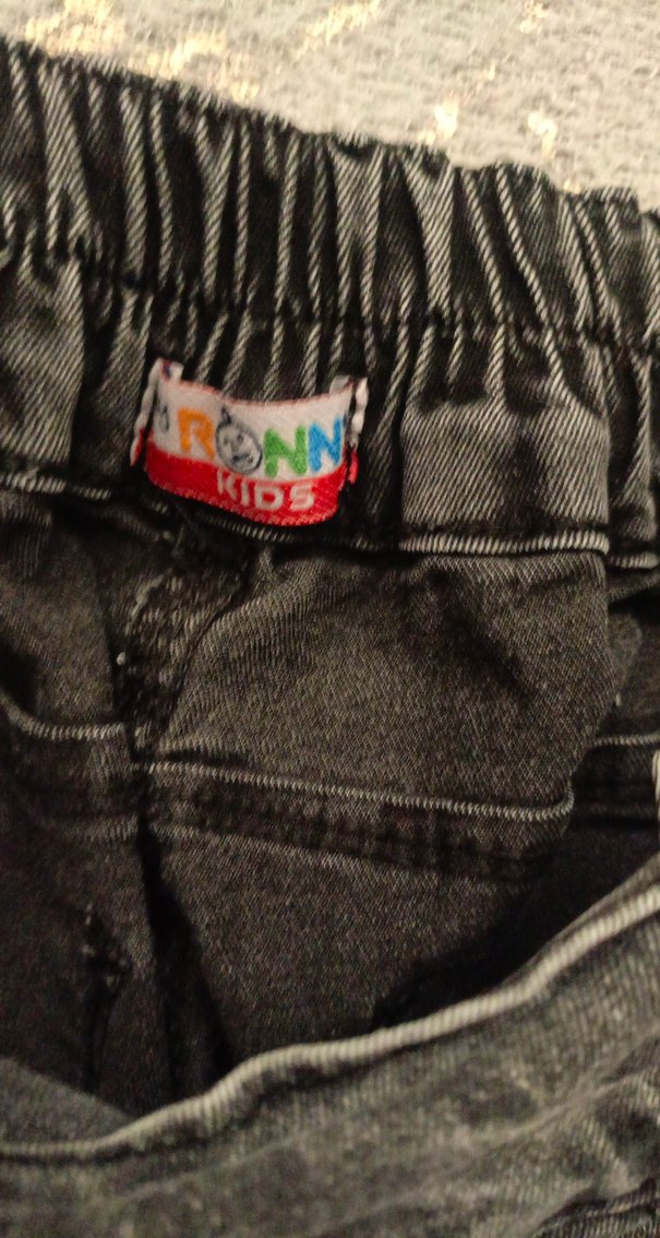 Gri Düğmeli Kız Kot Pantolon - Görsel 2