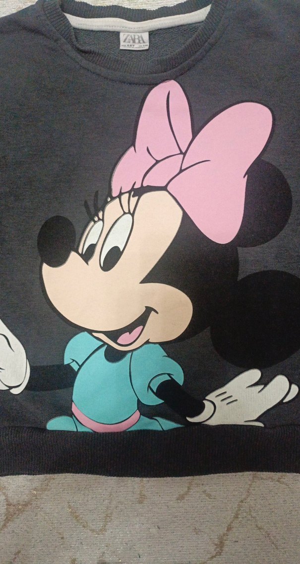 Kız Çocuk Gri Uzun Kollu Mickey Baskılı Sweatshirt - Görsel 3