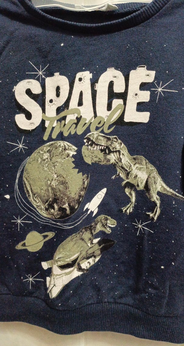 Erkek Çocuk Mavi Uzay Baskılı Sweatshirt - Görsel 2