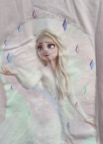 Kız Çocuk Mor Baskılı Fırfırlı Tişört - Görsel 2