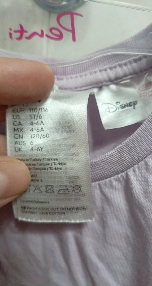 Kız Çocuk Mor Baskılı Fırfırlı Tişört - Görsel 3