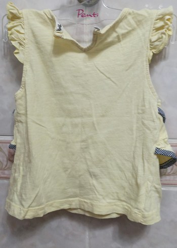 Kız Çocuk Sarı Kolsuz Fırfırlı Elbise - Görsel 3