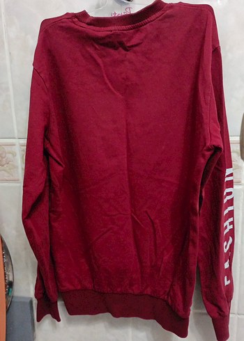 Bordo Baskılı Kadın Sweatshirt - Görsel 2