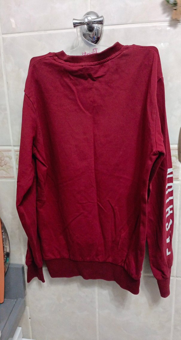 Bordo Baskılı Kadın Sweatshirt - Görsel 2