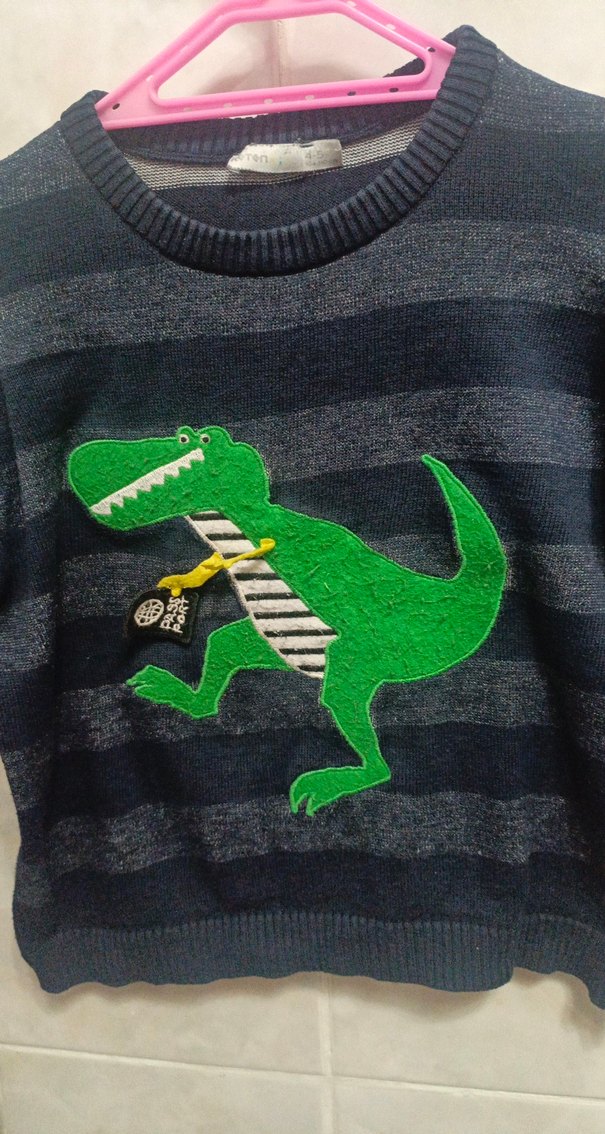 Renkli Baskılı Erkek Çocuk Triko Sweatshirt - Görsel 2