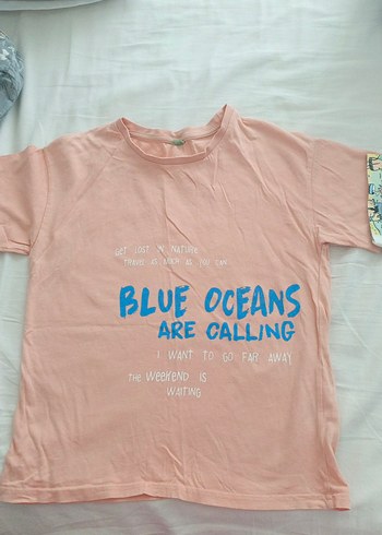 Pembe Baskılı Kısa Kollu Tişört