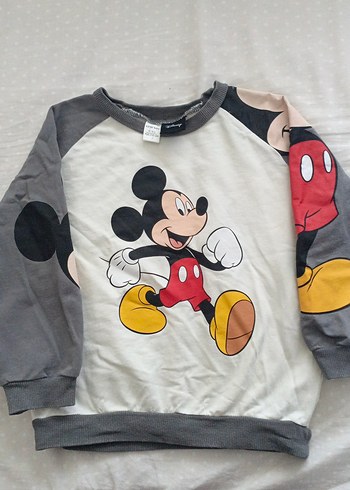 LC Waikiki Gri Mickey Mouse Baskılı Erkek Sweatshirt