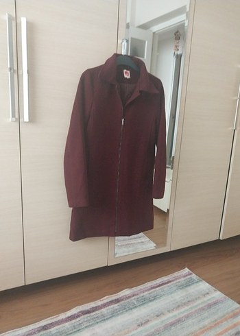 m Beden Bordo Midi Kadın Kaban