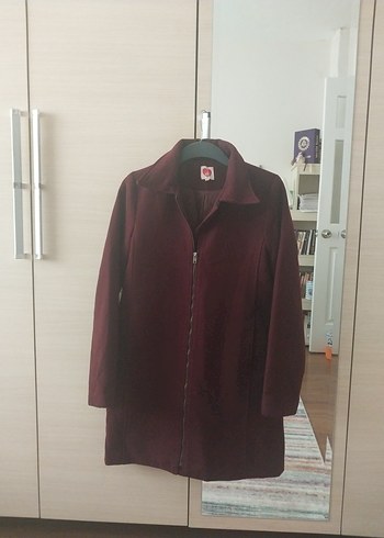 Koton Bordo Midi Kadın Kaban