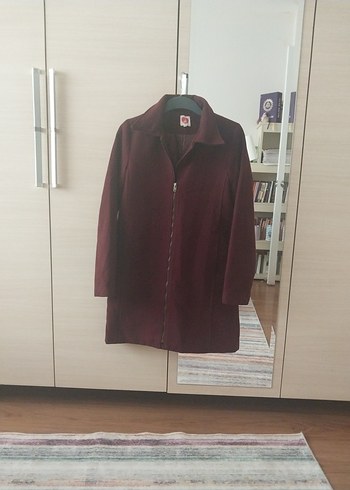 Bordo Midi Kadın Kaban