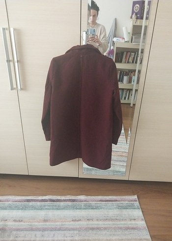 m Beden bordo Renk Bordo Midi Kadın Kaban