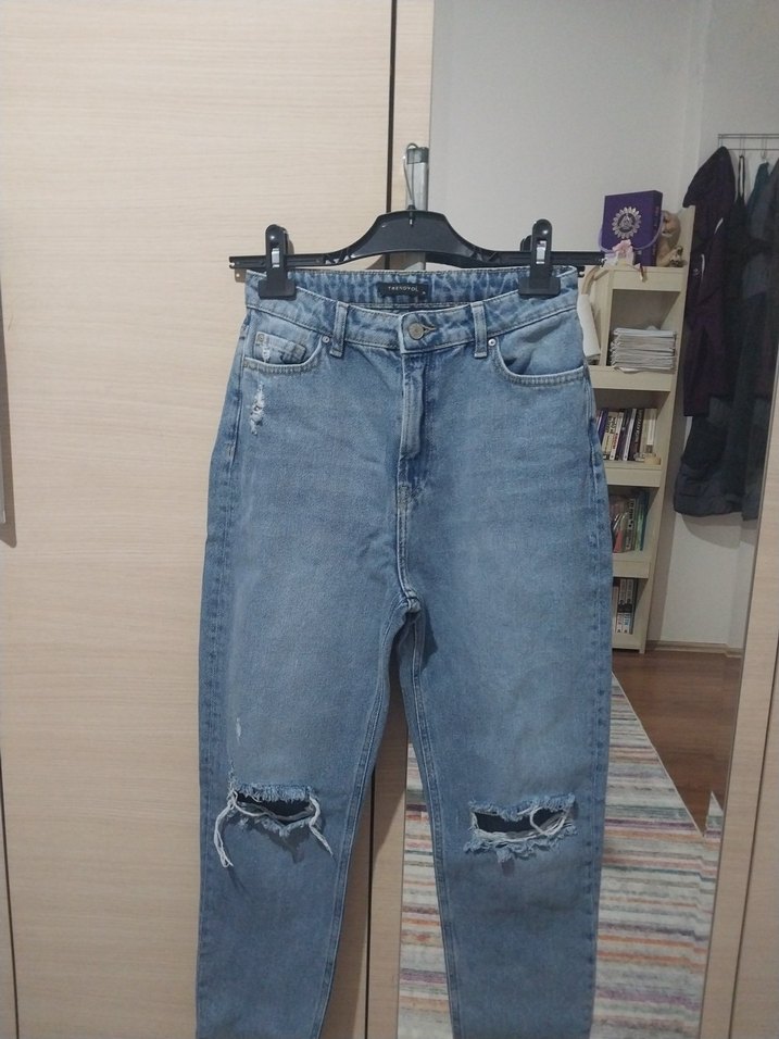 YIRTIK DETAY MOM JEAN - Görsel 2