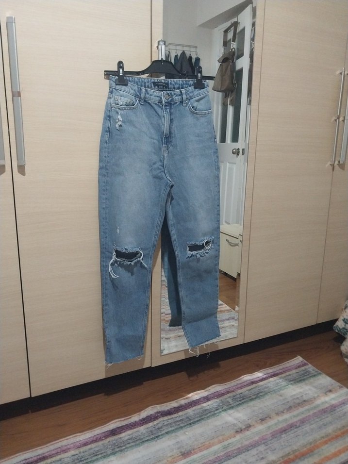 YIRTIK DETAY MOM JEAN - Görsel 3