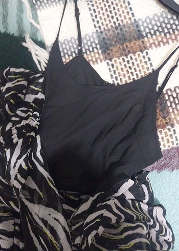 Zebra Desenli Fırfırlı Twist Elbise - Görsel 7