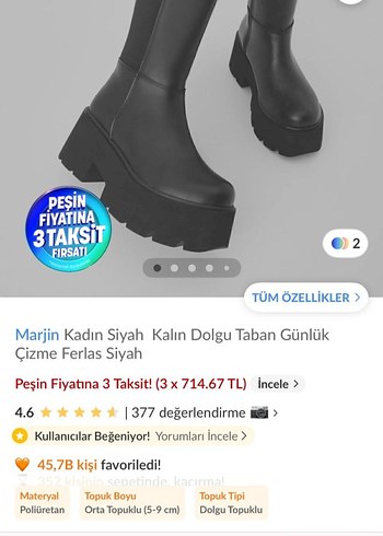 MARJİN DOLGU TABAN GOTİK ÇİZME - Görsel 4