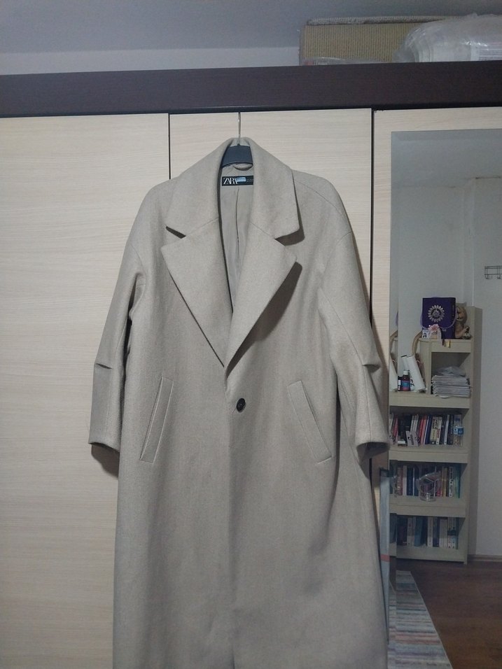 ZARA OVERSİZE BEJ KABAN - Görsel 2