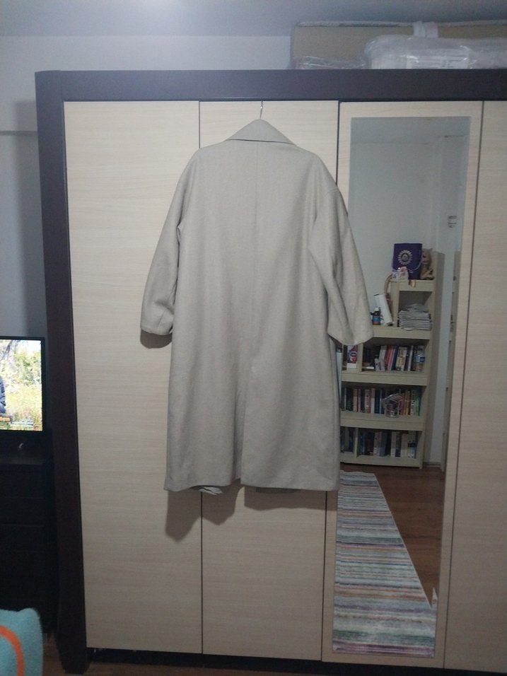 ZARA OVERSİZE BEJ KABAN - Görsel 4