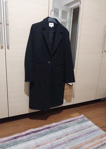 Tek Düğmeli Siyah Kaban - Görsel 3