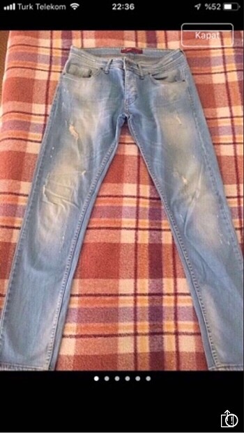 Leke jean erkek pantolon