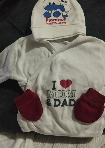 Uzun Kollu Beyaz Bebek Hastane Kıyafeti - Görsel 2