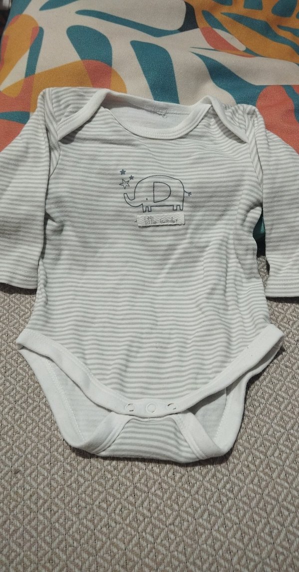 Uzun Kollu Gri Bebek Body - Görsel 2