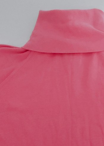 Bayan  Pembe Balıkçı Yaka Düğmeli Sweatshirt - Görsel 2