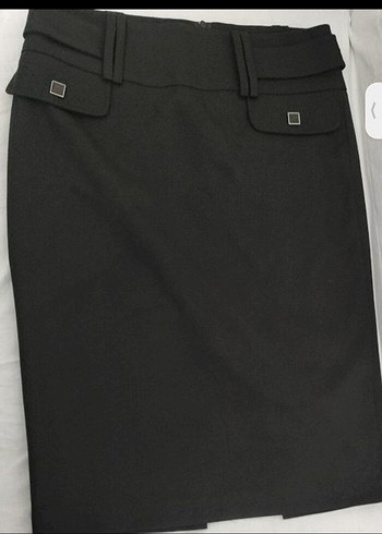 Siyah Kemerli Kadın Kalem Etek - Görsel 2