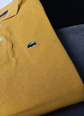 xxl Beden Lacoste İşlemeli Erkek T-Shirt | Yazlık | Hardal Sarı 