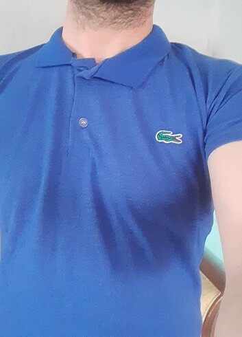 Lacoste İşlemeli Erkek T-Shirt | Yazlık | Mavi 