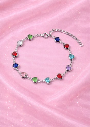 Renkli İşlemeli Kalp Desenli Bileklik - Görsel 7