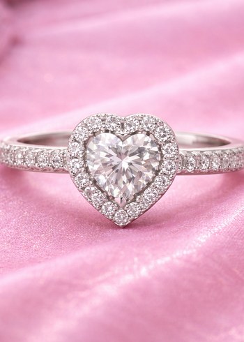 Kalp Taşlı Modern Klasik Kadın Yüzük - Görsel 2