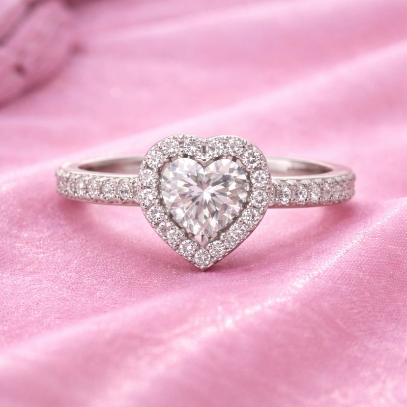 Kalp Taşlı Modern Klasik Kadın Yüzük - Görsel 2